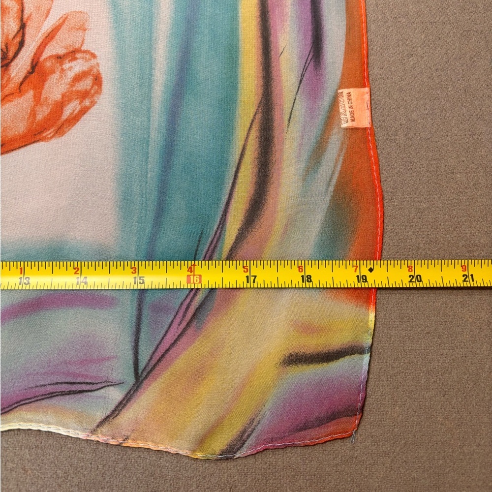 Sheer Silk Feel Floral Scarf - Picture 15 of 15
